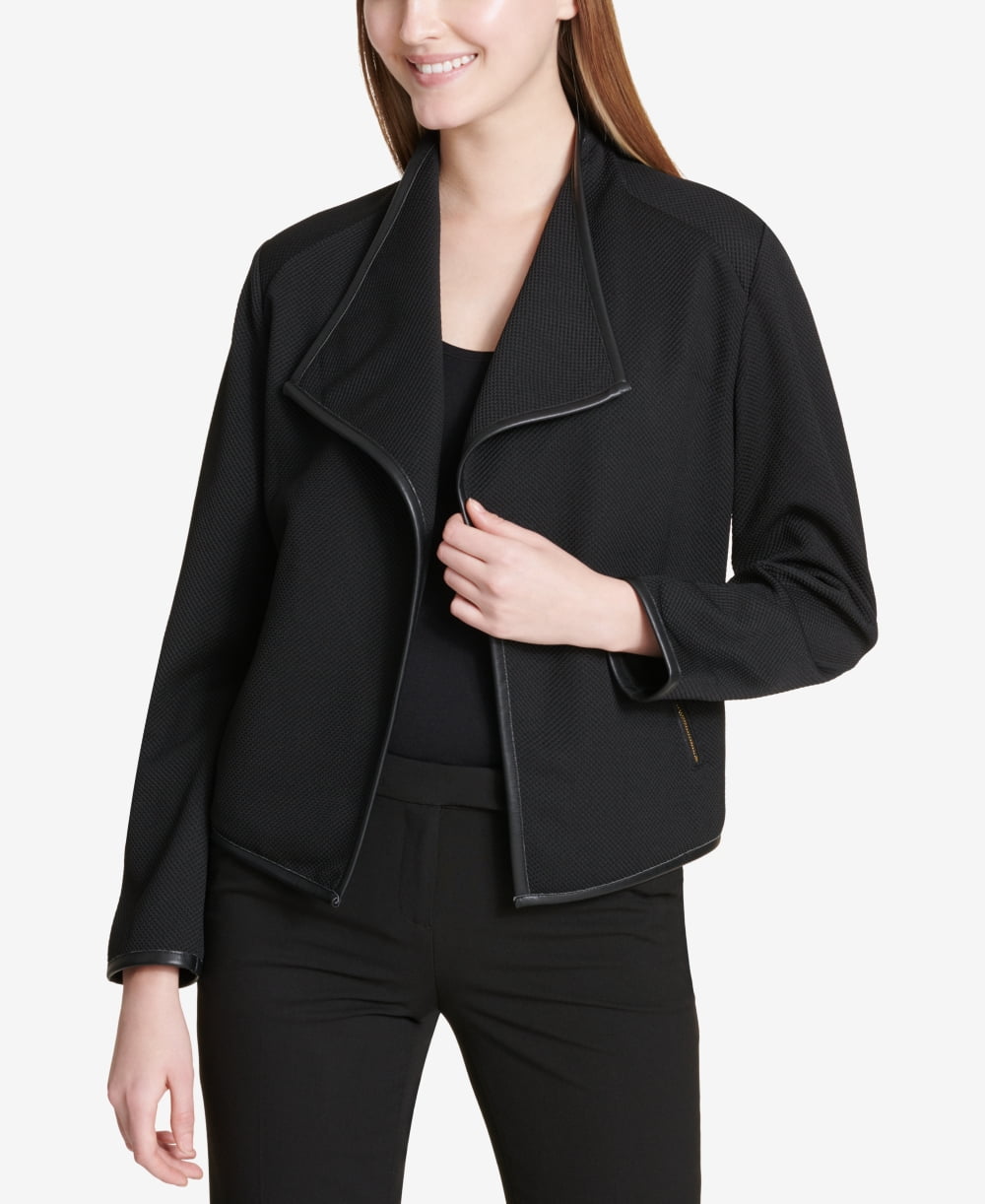 Calvin Klein Women's Flyaway Open Jacket - Black - M