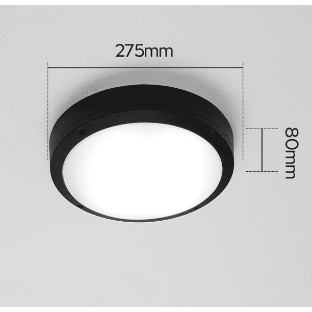Luz de techo LED impermeable, lámpara de techo LED IP65 para sala de estar, baño, oficina, terraza exterior y más (18w + luz blanca I)