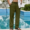 thumbnail image 5 of Rvwovn Men's Lightweight Cotton Beach Pants Elastic Waist Drawstring Trousers for Travel Summer Casual, 5 of 6
