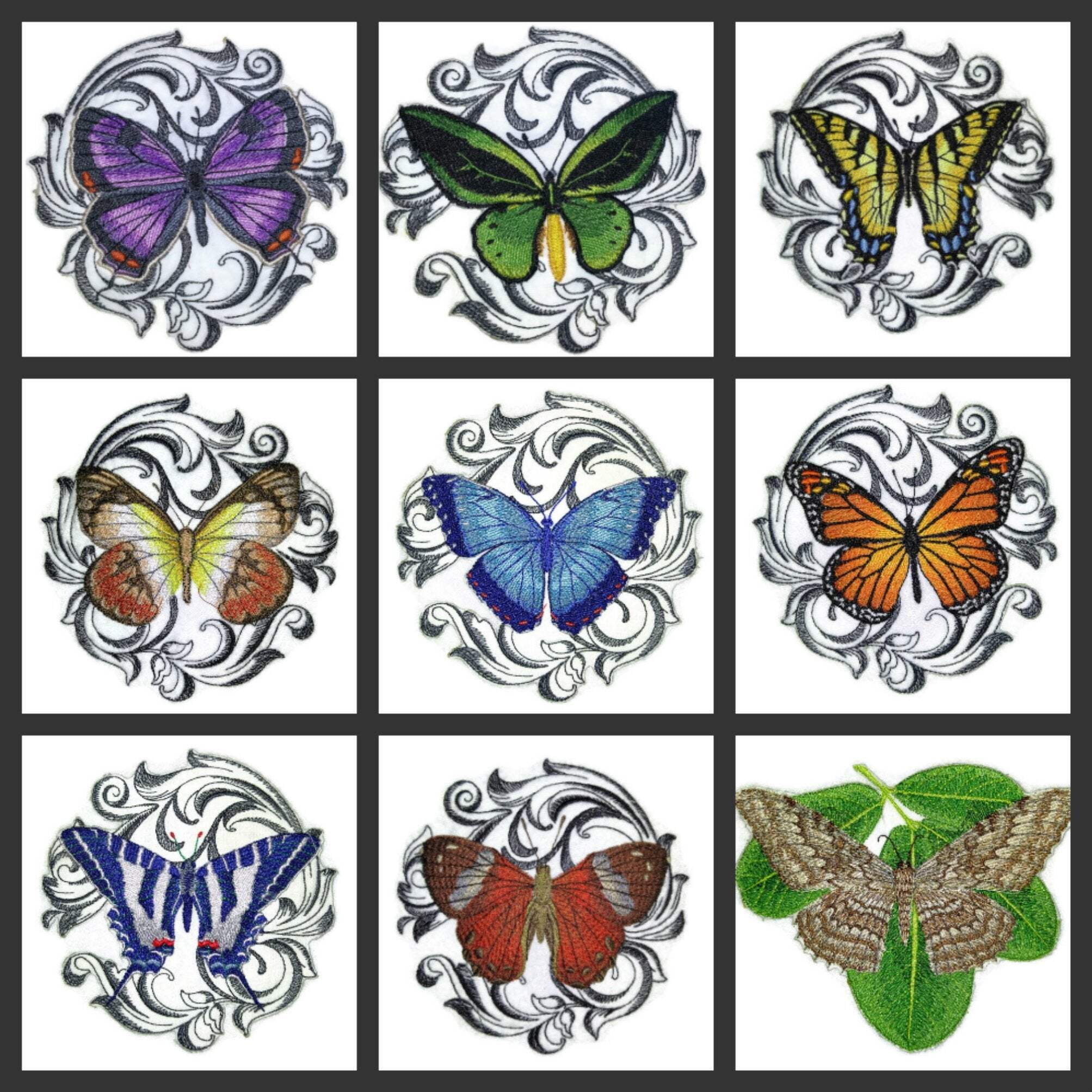 Custom and Unique Colorful Butterflies[White Witch Moth] Embroidered Iron On/Sew patch [5" x 5.8"]