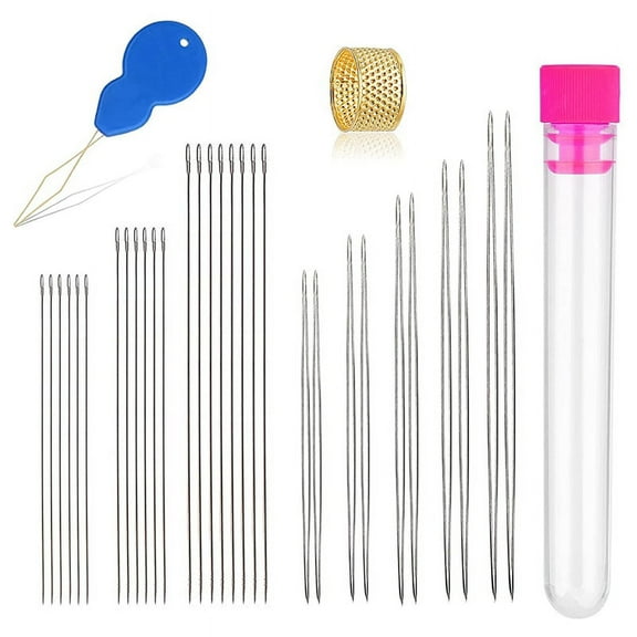 30 Pcs Beading Needles Set 5 Size 10 Pcs Big Eye Needles