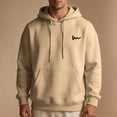 thumbnail image 4 of TKKCS Mens Pullover Hoodie with Kangaroo Pocket- Casual Loose Fit Drawstring Long Sleeve Soft Hooded Sweatshirt Brown Size 4XL, 4 of 7
