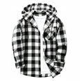 thumbnail image 2 of StSilkitty Button down Shirt Jacket for Mens Plaid Long Sleeve Drawstring Front Hooded T-Shirts with Pockets Lightweight Casual Shacket, 2 of 6