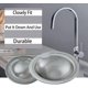 thumbnail image 3 of Accesorio para fregadero Bañera de acero inoxidable Coladores retenedores de pelo Desagües para fregadero de bañera Protectores de residuos Tapón para residuos de fregadero para cocina y baño, 3 of 5