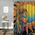 thumbnail image 2 of Autua Sun Moon Psychedelic Bathroom Shower Curtain Set with Hooks 36"x72, 2 of 7