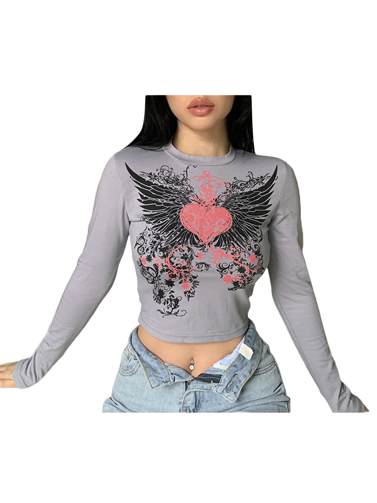 Camisas Femininas Para Colorir Alfabeto Lore Trashy 2000s Crop Vintage Top  Girl Fairycore De $55,52