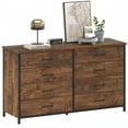 IKENO 8 Drawer Double Dresser, 55 inch Industrial Wood Storage Dressers
