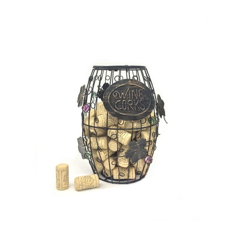 Wine Cork Storage - Mind Reader Wine Barrel Cork Holder, Wine Cork Holder, Cork Storage, Bronze