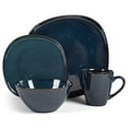 thumbnail image 2 of Elanze Designs Modern Chic Smooth Ceramic Stoneware Dinnerware 16 Piece Set - Service for 4, Navy Blue, 2 of 7