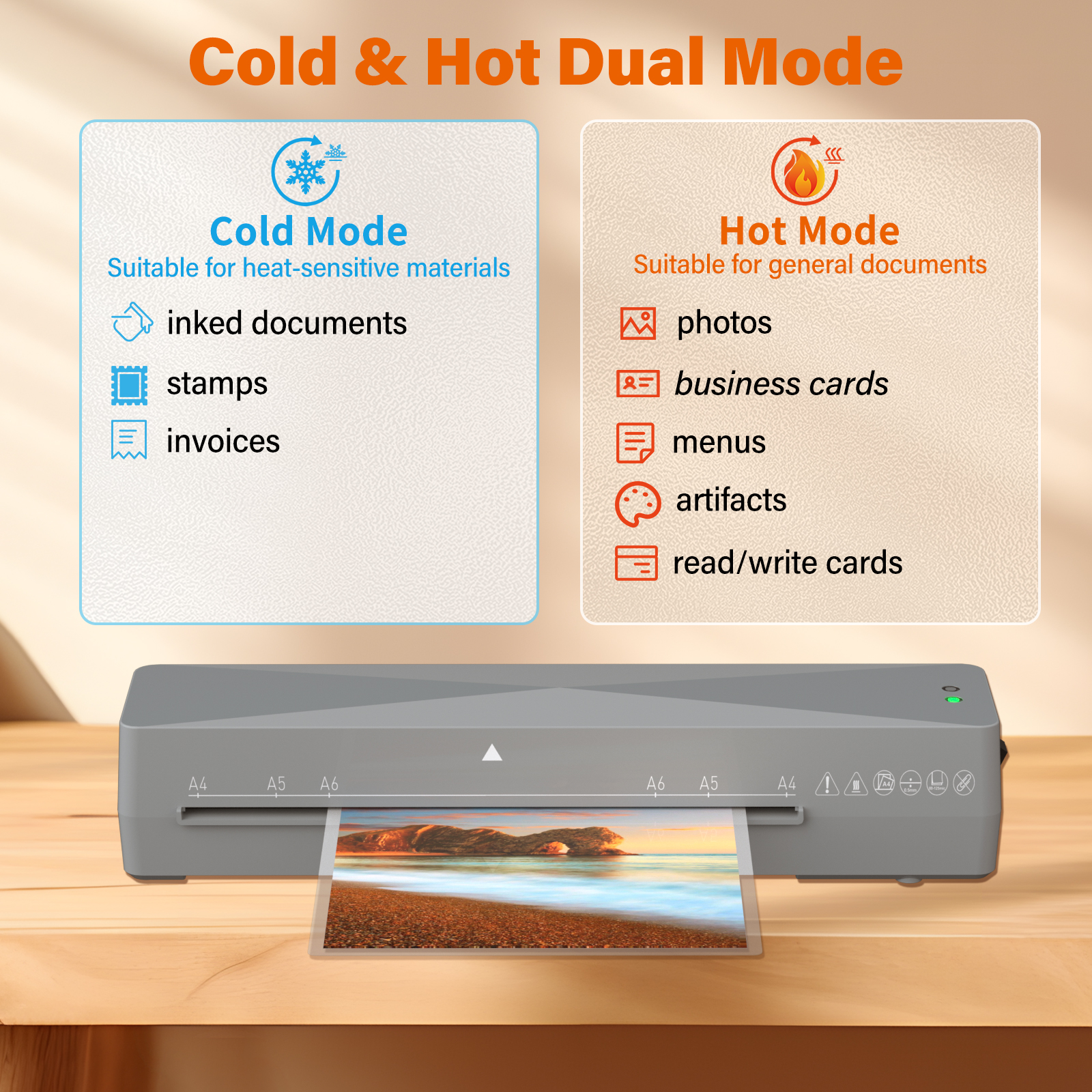 Crenova 9 Inch Thermal Laminator with Pouches, Gray photo 7