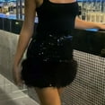 thumbnail image 6 of IROINNID Women's Skirt Fashion Sexy Sequins Nightclub Style Tight Fitting Skirt Short Comfort Waist Mini Solid Color Skirt, 6 of 9