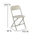 thumbnail image 6 of Emma + Oliver Folding Chair - Beige Plastic - 4 Pack 650LB Weight Capacity - Event Chair, 6 of 15