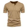 thumbnail image 6 of YNGKMEA Mens Henley Shirts Short Sleeve Casual Fashion T-Shirt Slim Fit Lightweight Button Tees, 6 of 7