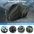 thumbnail image 2 of Motorcycle Cover Waterproof Outdoor 300D Oxford Heavy Fabric Scooter Cover Motorbike Cover with Lock-Hole All Weather Protection Black Fits Up to 245cm/96", 2 of 7