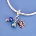 thumbnail image 2 of 925 Sterling Silver Hot Air Balloon Globe Passport Dangle Charm for Bracelet Charms Bangle Pendant Jewelry, 2 of 3