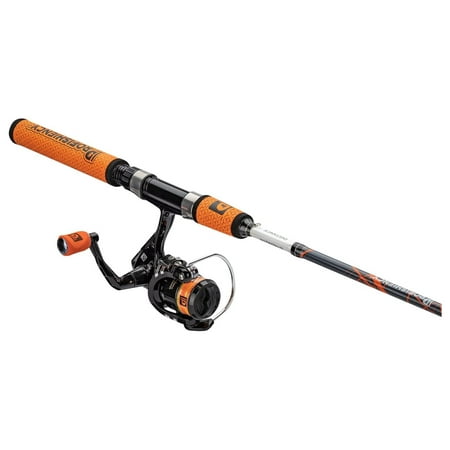 : 5 High Viz Micro Spinning Combo | 1+1 Bearings |Soft Padded Handle and Foregrip | Micro Spinning Reel w/ 5.2:1 Gear Ratio | Foldable Handle w/ Knob | Pre-Spooled w/6lb Line - Clear