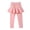 Pink, variant on Girls Skirted Leggings Solid Color Elastic High Waist Two Piece Dance Pants Kids Casual Sports Workout Leggings