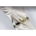 thumbnail image 5 of 14k Gold Filled Lapis Lazuli Bracelet Bezel Large Off Round Blue Adjustable Goldtone Bezeled, 7" 8" Designed for Adult Women, 5 of 5