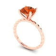 thumbnail image 2 of Clara Pucci 14K Rose Gold Solid Gold Red Solitaire Anniversary Ring for Women - 2 cttw Round Cut, 2 of 8