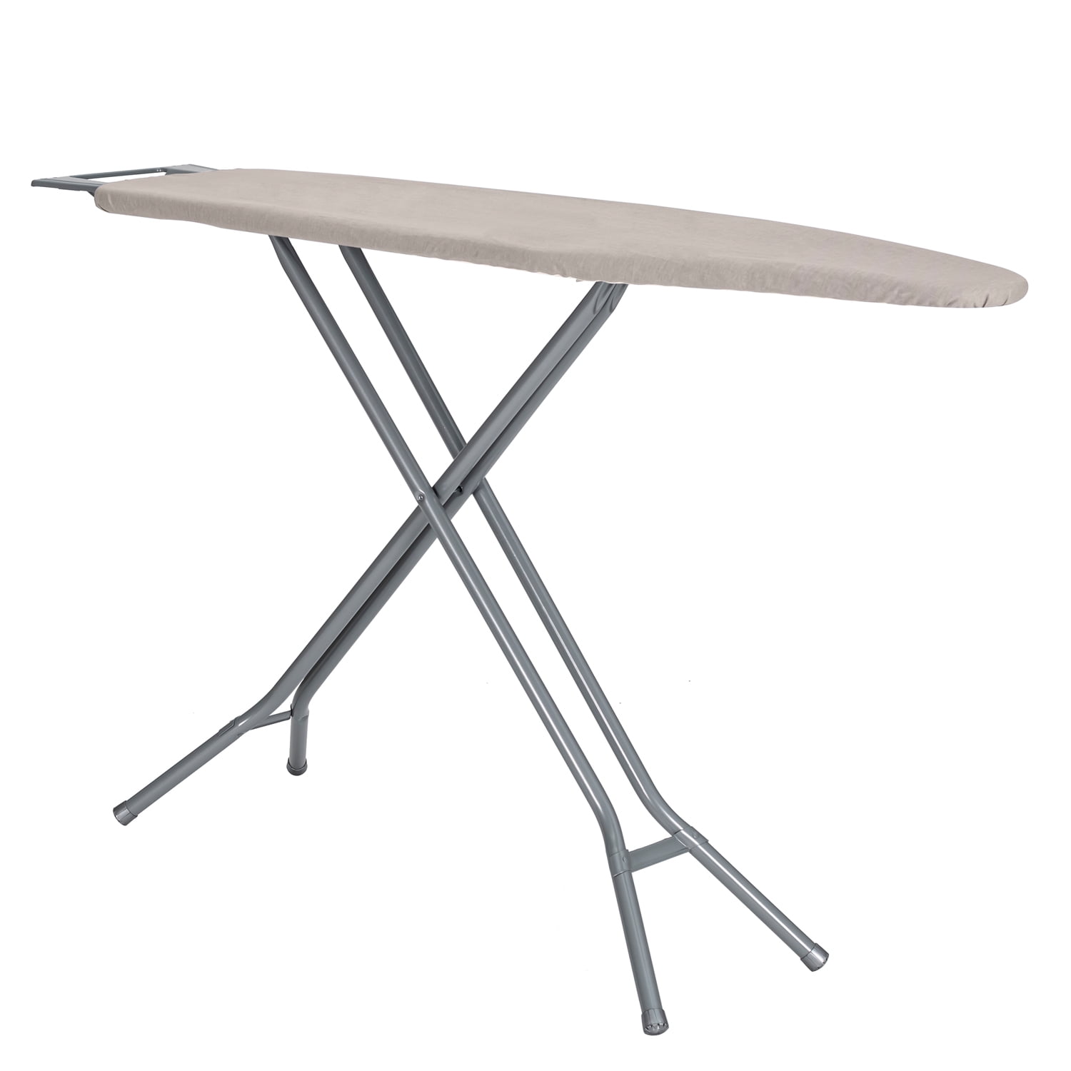 Seymour Home Products Adjustable Height, 4 Leg Ironing Board with Mesh Top and Iron Rest, Space Gray