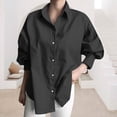 thumbnail image 2 of Seductiva Women's Dress Shirts Long Sleeve WomenomenâS Tops Casual Blouses Solid Up Drop Shoulder Oversized Long Shirt Women Work T Shirts Wrinkle-Free Solid Work Blouse Summer Tops Short Sleeve, 2 of 6