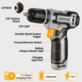 thumbnail image 3 of DEKOPRO 12V Cordless Drill Set, 133pcs Home Power Tool Set with 1.5Ah Battery & Charger, Lightweight Tool Kit in Storage Case, 3 of 10