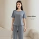 thumbnail image 5 of Conjunto de ropa de dormir de seda de hielo para hombre, ropa holgada informal fina de manga corta para el hogar, camisón ligero y cómodo de verano para parejas, 5 of 5