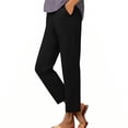 thumbnail image 6 of Pants for Women Work 7/8 Length High Waisted Ankle With 2 Pockets for Travel Athletic Work Palazzo Wide Leg Pants, 6 of 7