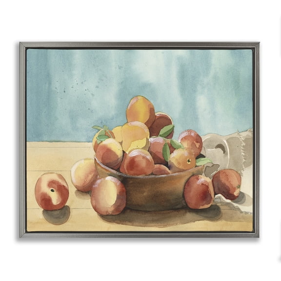 Stupell Industries Traditional Traditional Apple Gray Floating Frame Canvas Art, 21 x 17, by Alicia Longley