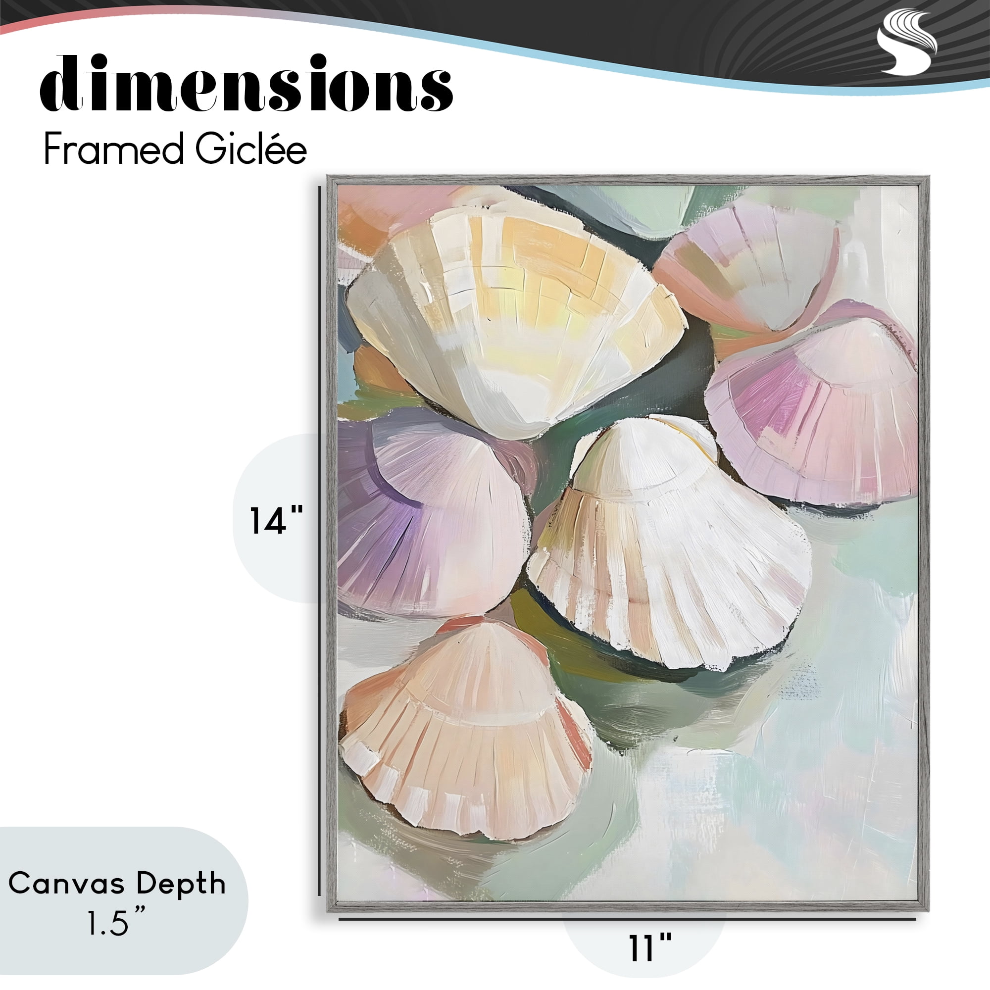 Stupell Industries Pink Seashells Marine Collection Gray Framed Giclee Art, design by The Prints Vibe