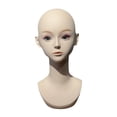 thumbnail image 1 of Cabeza de maniquí realista con hombro, peluca para maniquí multiusos, modelo de exhibición de peluca para postizos de bufanda, fabricación de pelucas, 1 of 8
