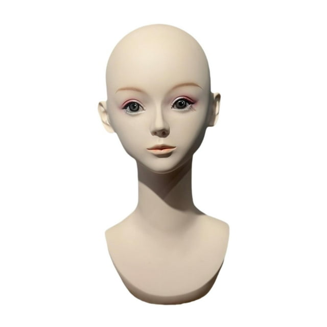 Cabeza de maniquí realista con hombro, peluca para maniquí multiusos, modelo de exhibición de peluca para postizos de bufanda, fabricación de pelucas