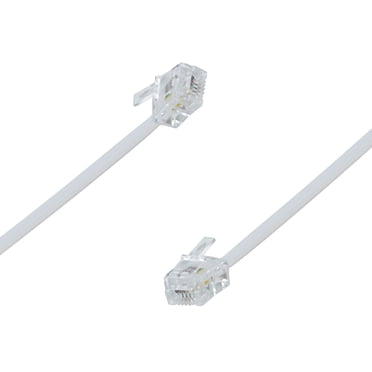 onn 25' Landline Phone Cord, White