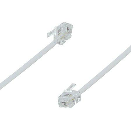 onn 25' Landline Phone Cord, White