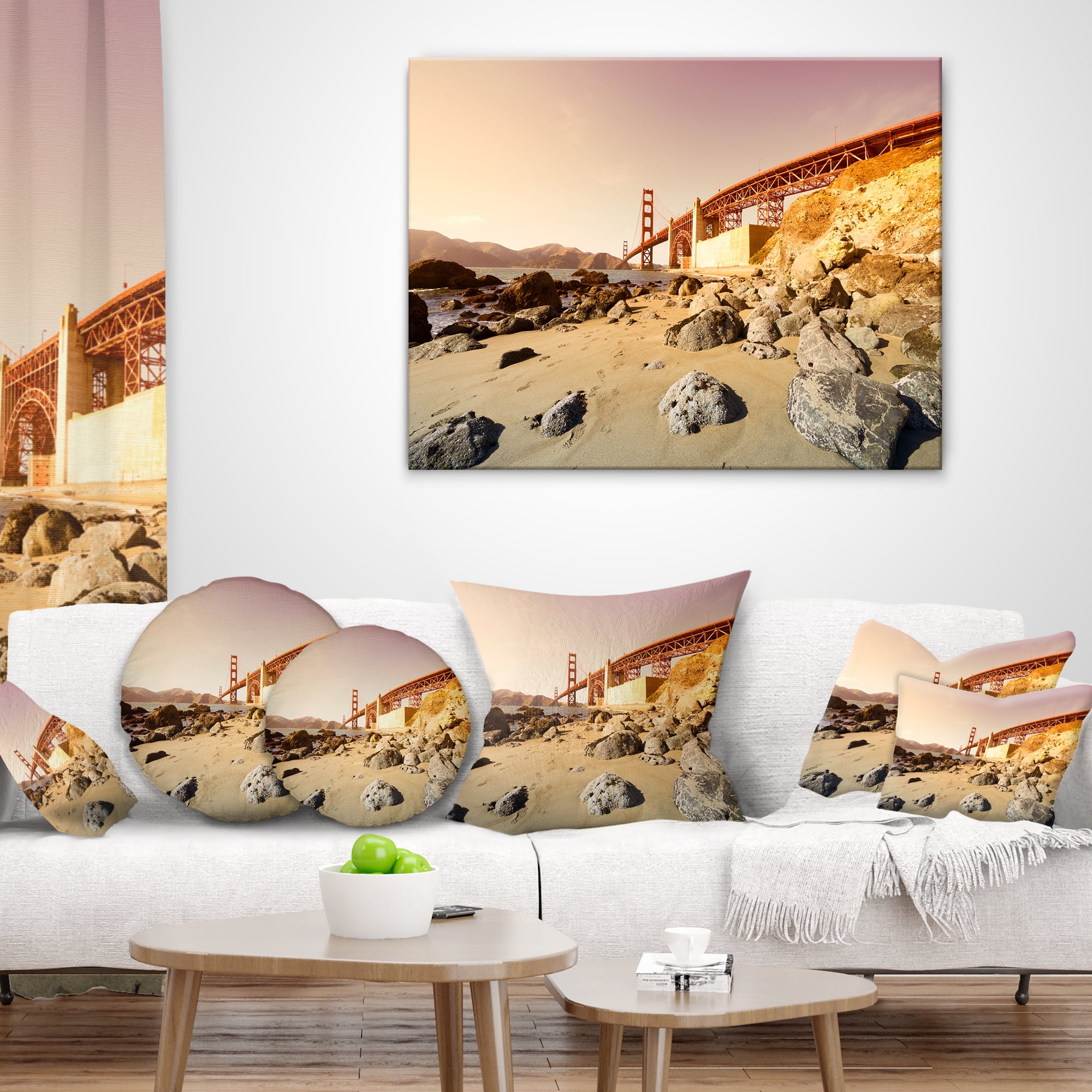 Designart 12" x 20" Multi-color Polyester Throw Pillow