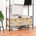 thumbnail image 3 of Yayeee Foldable Storage Basket for Shelves with Handles Set of 2 Waterproof Cloth Bins, Watercolor Sunflowers, 3 of 7