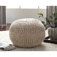 thumbnail image 2 of Signature Design by Ashley Benedict Wool Rib-Knit Boho Pouf, 20 x 14es, 2 of 9