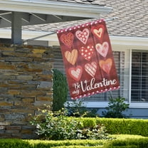 Northlight Be My Valentine Plaid and Heart Outdoor House Flag 28" x 40"