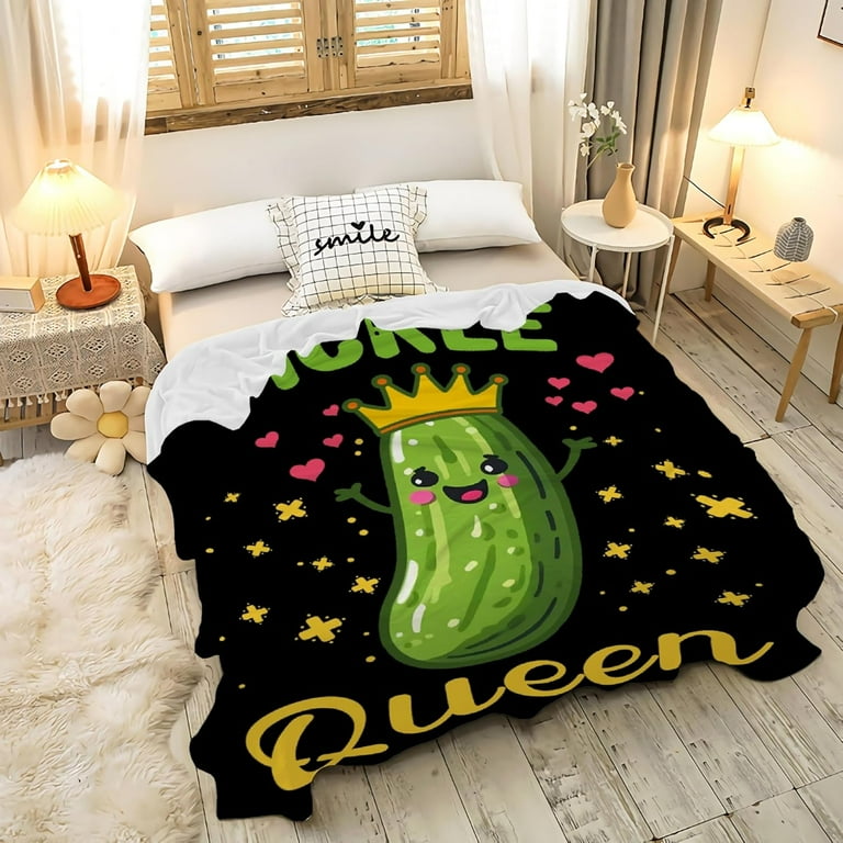 Pickle Queen Blanket Funny Gift for Girl Women Pickles Gift for