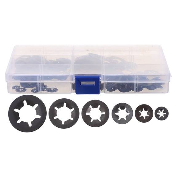 Spatiy 340pcs Metal Push On Speeds Clips Washers Fasteners Assortment Kit