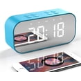 thumbnail image 4 of Alarm Clock with Bluetooth Speaker, Alarm Clock for Bedroom/Office, LED Digital Alarm Clock, Large Display Easy to Read Across,Makeup Mirror Multi-Function Desk Clock for Heavy Sleepers Adults(Blue), 4 of 5