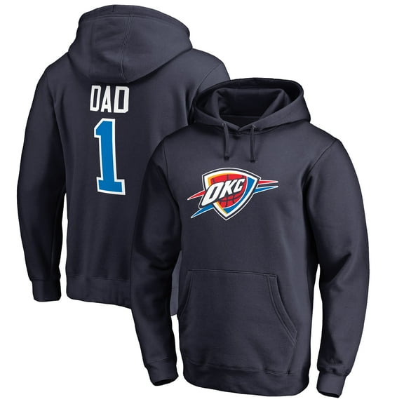 Men's Navy Oklahoma City Thunder #1 Dad Pullover Hoodie