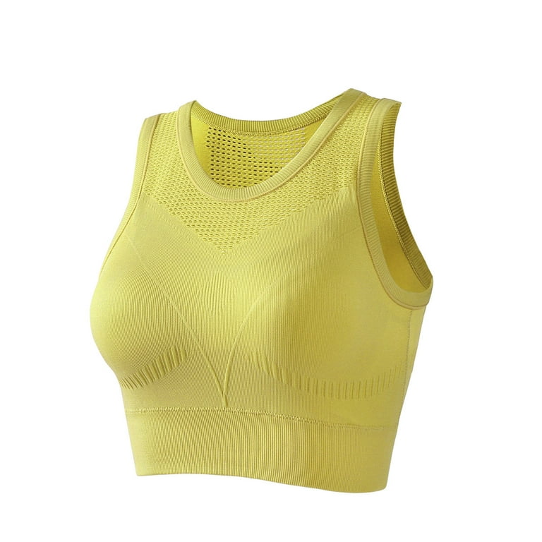 YWDJ Comfort Bras for Women Pullover Gym Bras No Wire Yoga Bras Wide Strap  Full Coverage Lounge Bras Push up Low Support Wrap Sleep Bras Padded Comfy  Bras Comfy Solid Bras Yellow