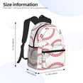 thumbnail image 4 of Vsdgher Baseballs Print Unisex Large Capacity Bookbag Schoolbag Casual Daypack for High School/College/Teens/Travel/Work, 4 of 8