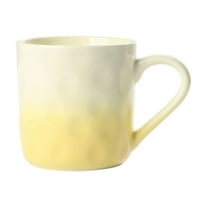 Porcelain Coffee Mugs with Hand Pinch Texture, Non-toxic, Stylish Gift Ceramic Coffee Tea Milk Coco Mug, Microwave and Dishwasher Safe (Yellow)