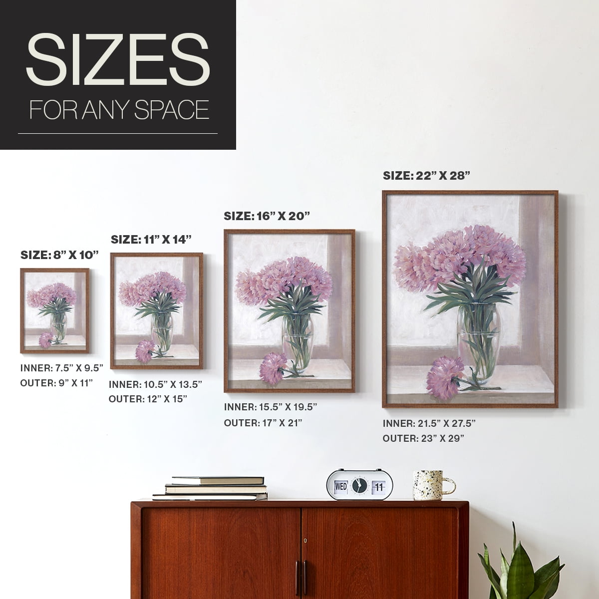 Windowsill Floral I Framed Print - Solid Wood in Single Picture Frame Solid Wood 2 Framed Print