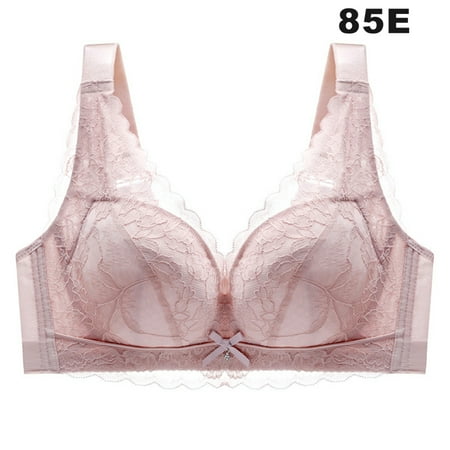 

Rumida Full Coverage Plus Size Lace Bra Push Up Wirefree Breathable Mesh Bras comfortable breathable Full Coverage Plus Size Lace Wirefree women bra Pink 85e