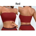 thumbnail image 6 of DDAPJ pyju Womens Strapless Bras Wireless Bandeau Bra Seamless Comfort Padded Tube Bra Supportive Bralette Red L, 6 of 6