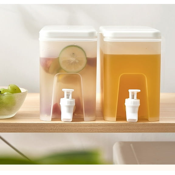 Food-Grade Plastic Water Dispenser with Tap, 5L Large Capacity Refrigerator Water Jug, BPA-Free Pitcher for Cold Drinks & Iced Tea