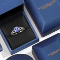 thumbnail image 5 of Gem Stone King 925 Sterling Silver Blue Tanzanite 3 Stone Engagement Ring for Women | 1.24 Cttw | Oval 8X6MM | Round 2MM | Gemstone December Birthstone | Size 9, 5 of 6